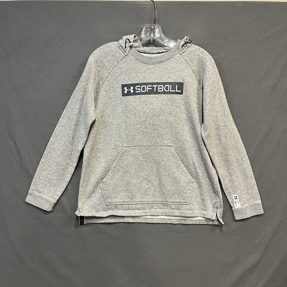 Under Armour Softball Hoodie Womens Small Gray Hooded Sweatshirt Performance